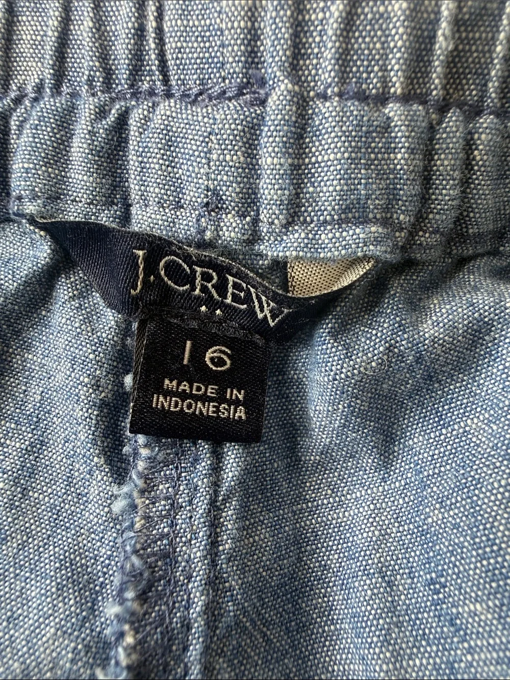J Crew Chambray Drawstring Pants Blue Size 16